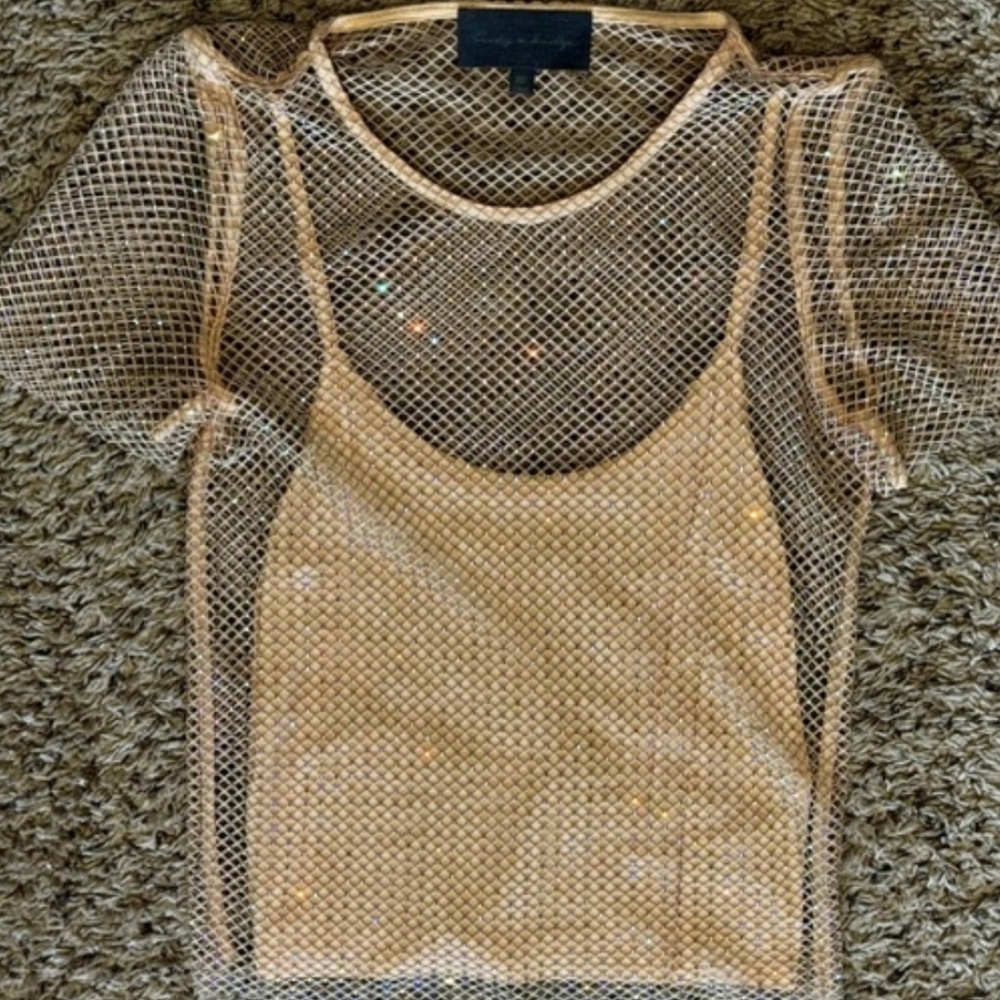 Sunday In Brooklyn Mesh Rhinestone Top - Picture 4 of 12